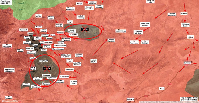 Tên lửa, không quân Syria bắn phá dữ dội IS tại Hama (video) ảnh 1