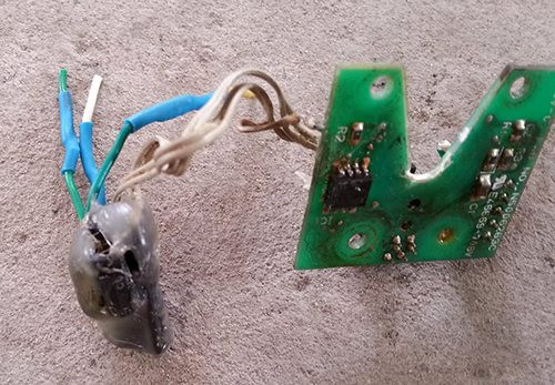 Con chíp lấy ra từ cây bơm. Ảnh: Sơn Dương.