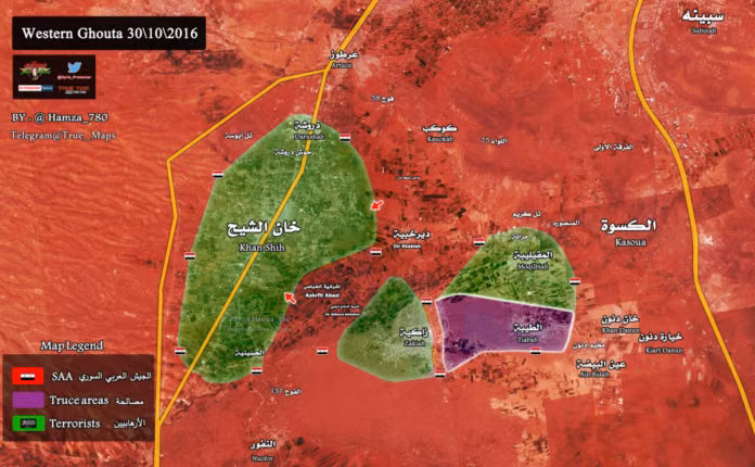 Quân đội Syria cắt rời các khu vực trên vùng Tây Ghouta Damascus