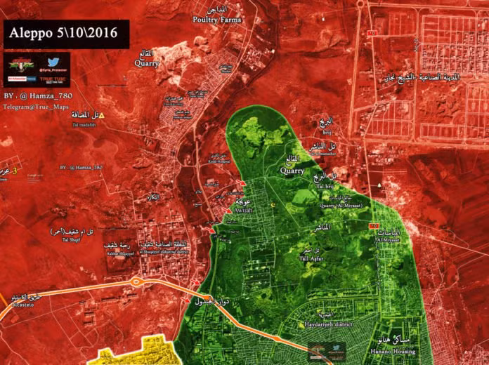 Bản đồ chiến sự thành phố Aleppo ngày 05.10.2016