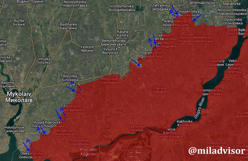 Các mũi tiến công của quân đội Ukraine vào chiến tuyến quân đội Nga ở Kharkov. Ảnh RusVesna. Các mũi tiến công của quân đội Ukraine vào chiến tuyến quân đội Nga ở Kharkov. Ảnh RusVesna.