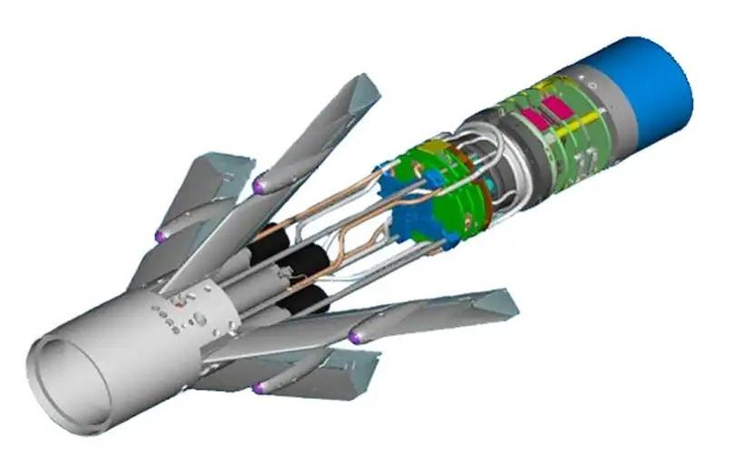 Bộ phận tự dẫn laser bán chủ động trên cánh điều khiển bay. Ảnh Military Leak.