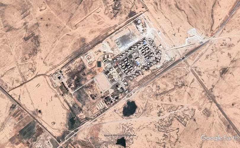 Căn cứ quân sự Làng Xanh của quân đội Mỹ ở Deir Ezzor. Ảnh Al-Masdar News.