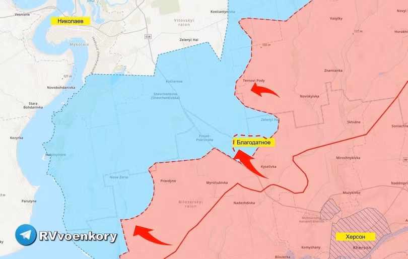 Quân đội Nga, dân quân Donbass tiến công trên hướng Avdiivka, đánh chiếm làng Blagodatovka. Ảnh RusVesna Quân đội Nga, dân quân Donbass tiến công trên hướng Avdiivka, đánh chiếm làng Blagodatovka. Ảnh RusVesna