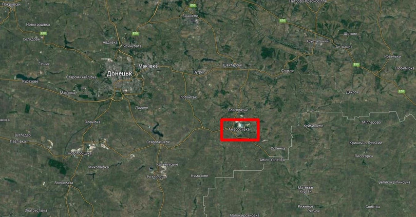 Thị trấn Amvrosiivka trên bản đồ. Ảnh mil.in.ua.