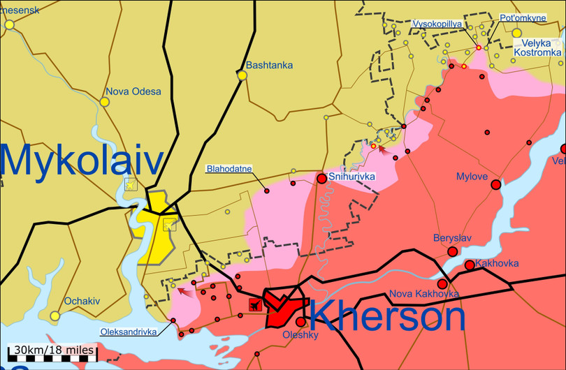 Tình hình trên hướng Nikolaev-Krivoy Rog, 17.00 ngày 23/8/ 2022.