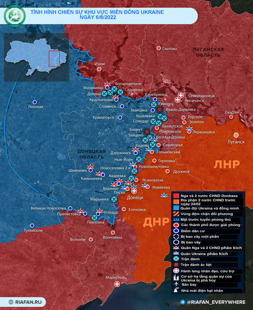 Tình hình chiến sự khu vực Donbass ngày 6/8, Ảnh RIA,FAN