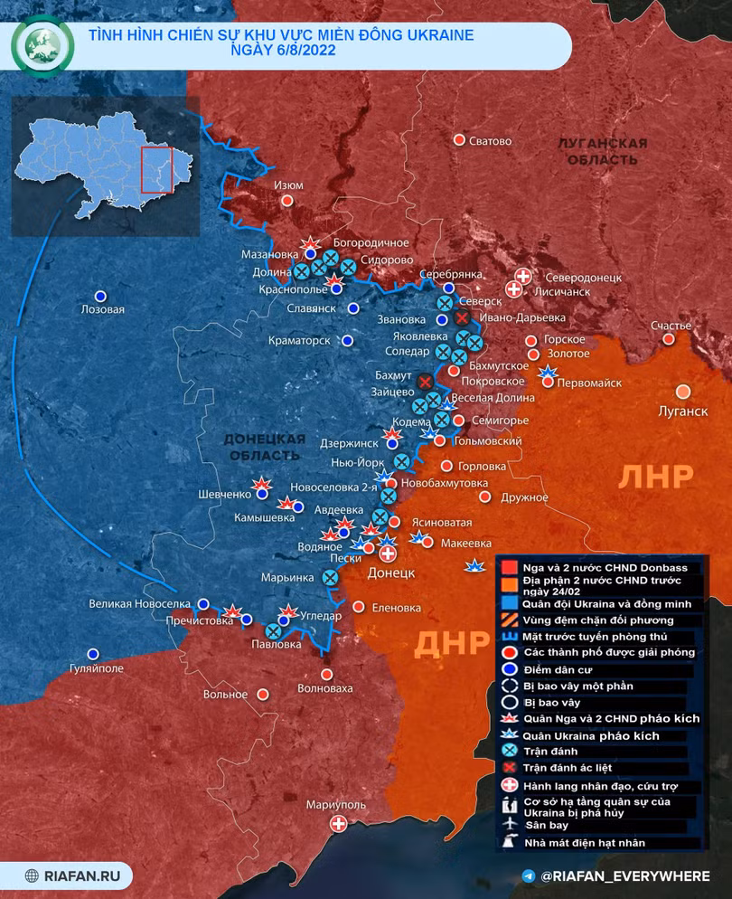 Tình hình chiến sự khu vực Donbass ngày 6/8, Ảnh RIA,FAN Tình hình chiến sự khu vực Donbass ngày 6/8, Ảnh RIA,FAN