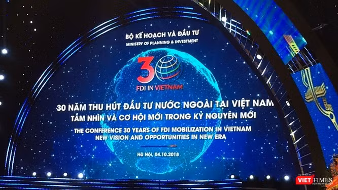 Khung cảnh Hội nghị 30 năm đầu tư nước ngoài tại Việt Nam (Ảnh: Phạm Duy)