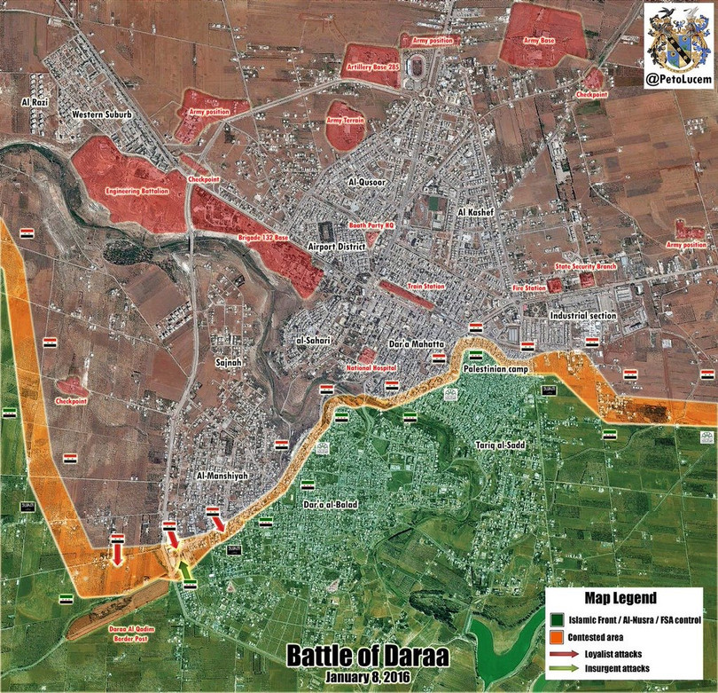 Quân đội Syria chỉ còn 200 m là đến cửa khẩu biên giới Jordan