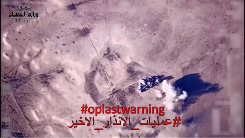 Quân đội Iraq pháo kích dữ dội vào chiến tuyến của IS. Ảnh minh họa video