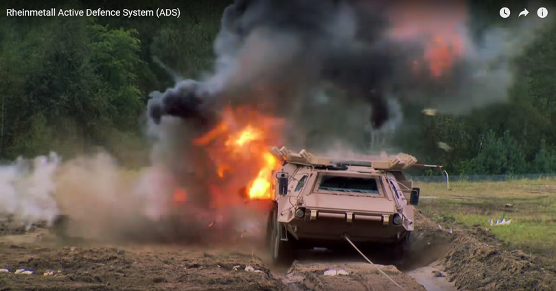 Hệ thống phòng thủ chủ động ADS của Rheinmetall cho tăng thiết giáp.