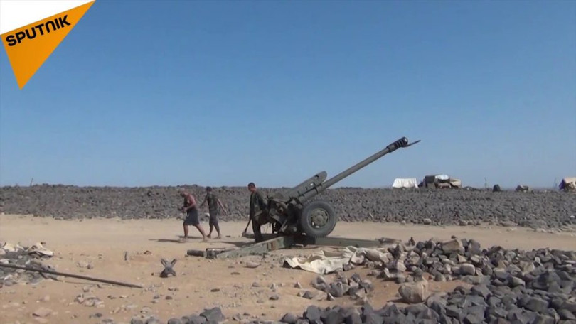 Quân đội Syria pháo kích tấn công khủng bố. Ảnh: Sputnik.