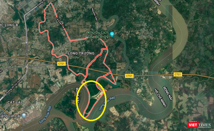 Vị trí dự án 156ha do Sài Gòn Gôn làm chủ đầu tư (Ảnh chụp màn hình - Nguồn: Google Maps)
