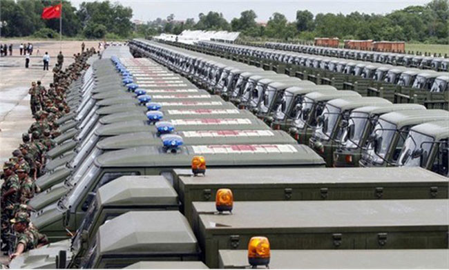 Xe cơ giới Trung Quốc viện trợ cho quân đội Campuchia