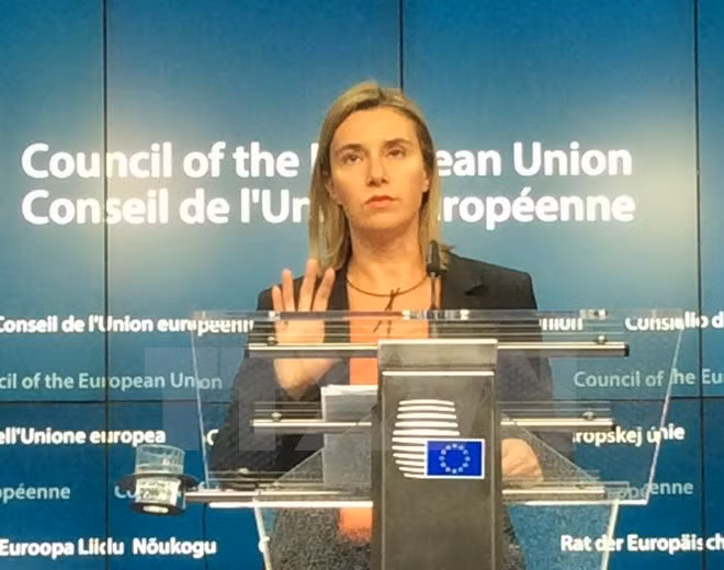 Quan chức phụ trách chính sách an ninh và đối ngoại của EU, bà Federica Mogherini. (Nguồn: AFP/TTXVN)