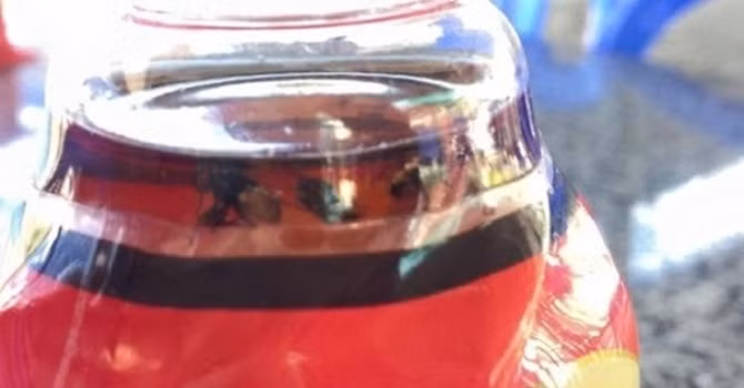 Chai nước Dr Thanh có ruồi còn hạn sử dụng (Ảnh: Người Lao Động).