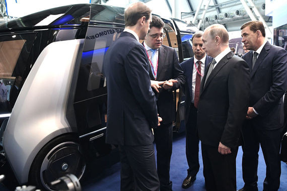 Mô hình xe buýt tự lái do hãng KAMAZ cùng các đối tác chế tạo