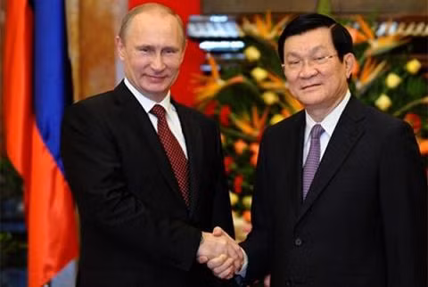  Tổng thống Nga Vladimir Putin và Chủ tịch nước Trương Tấn Sang (Ảnh: TP)