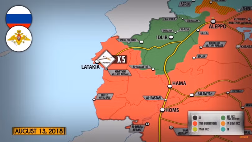 Tổng quan tình hình chiến sự Syria ngày 14.08.2018 theo South Front. Ảnh minh họa video.