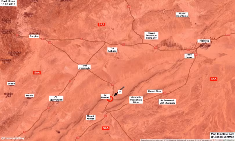 Cuộc tấn công của IS nhằm vào ngôi làng Bardah trên sa mạc tỉnh Damascus. Ảnh minh họa Masdar News