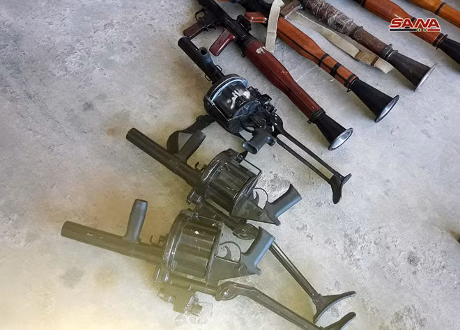 Quân đội Syria thu một số súng phóng lựu liên thanh RBG-6 40mm do Croatia sản xuất, một súng phóng lựu RPG-29 với một số đạn phóng lựu chống tăng.