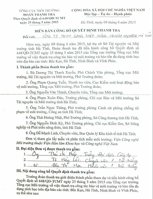 Thanh tra Formosa chỉ trong... nửa ngày trước thảm họa cá chết miền Trung ảnh 1