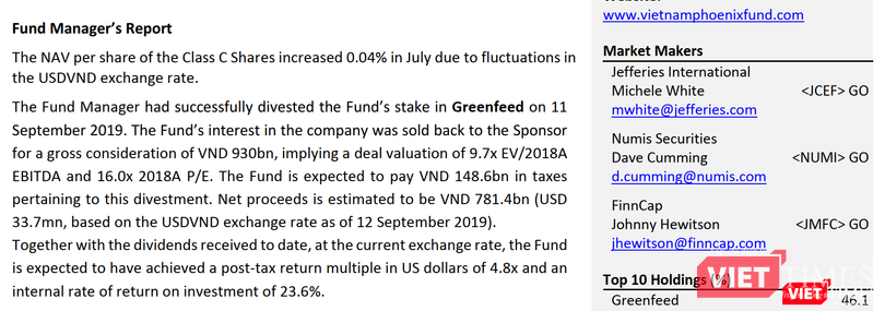 Ảnh chụp màn hình một phần báo cáo của PVFL Ảnh chụp màn hình một phần báo cáo của PVFL