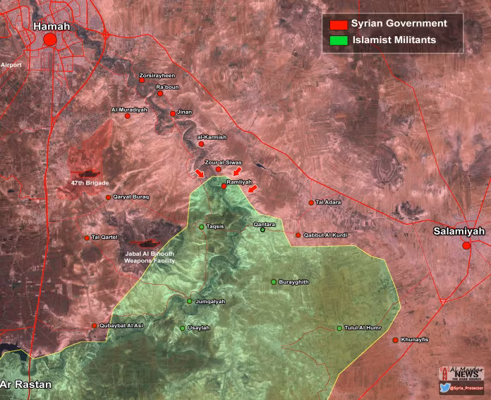 Bản đồ phía Đông tỉnh Hama