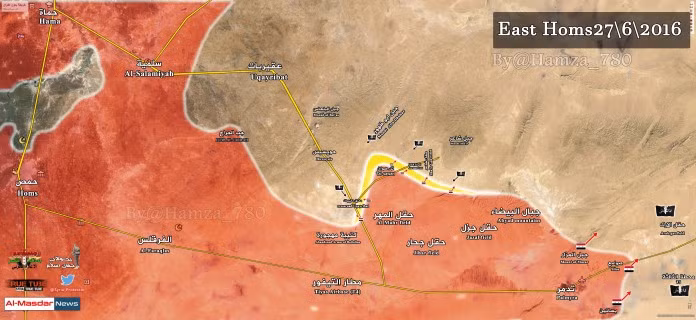 Bản đồ chiến sự phía Bắc Tỉnh Homs