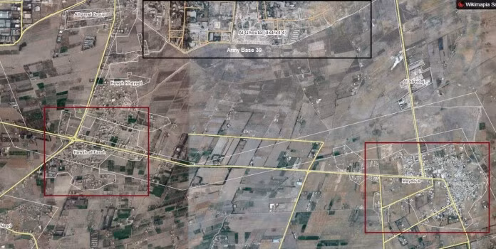 Bản đồ khu vực quân đội Syria tấn công ở Ghouta, Damascus