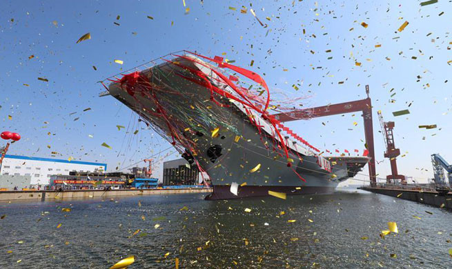 Lễ hạ thủy tàu sân bay tự chế Sơn Đông