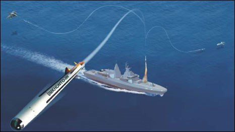 Tên lửa chống hạm phóng từ tầu tuần duyên Slam .