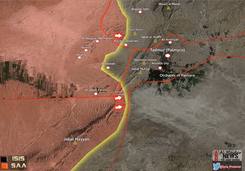 Quân đội Syria giành thêm nhiều điểm chốt ngoại vị Palmyra 