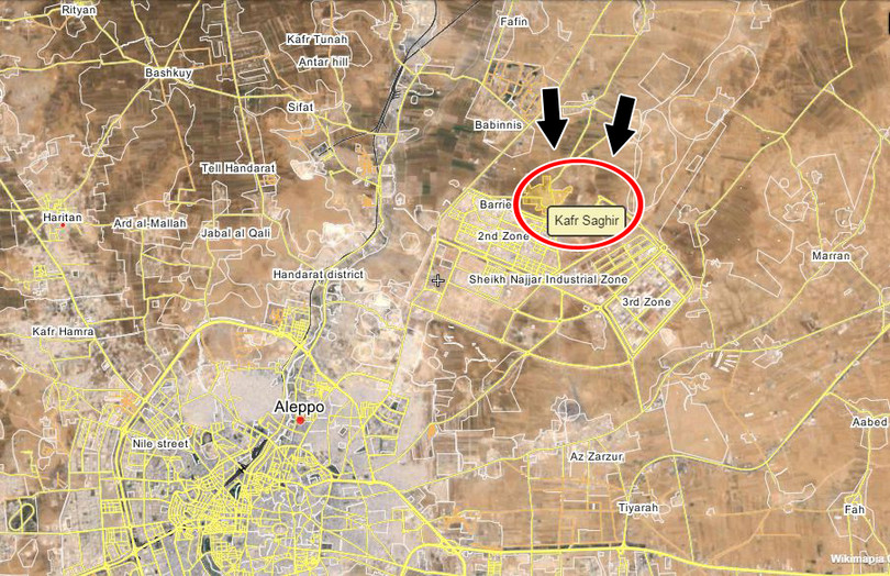 Bản đồ chiến sự miền Bắc Aleppo