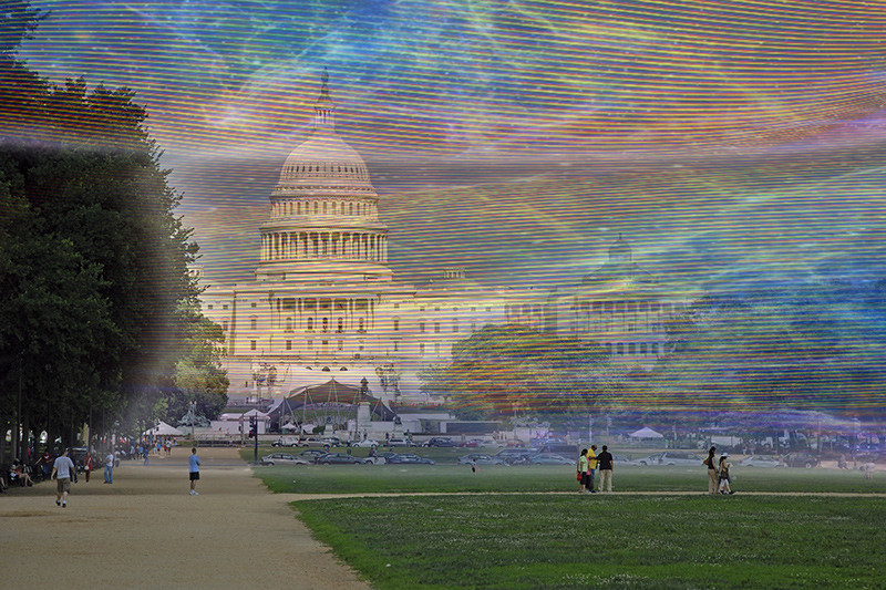 Sóng wifi được hình tượng hóa tại khu vực National Mall ở Washington D.C, Mỹ. Ảnh: Gigaom