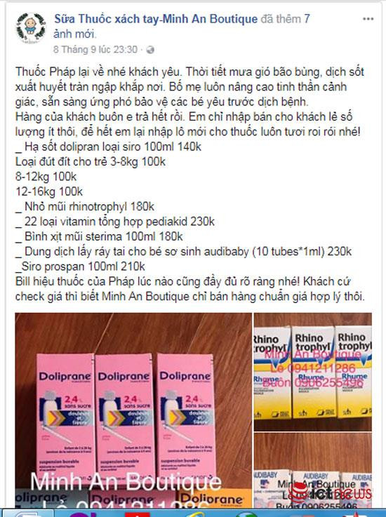 Thuốc chữa bệnh, thực phẩm chức năng trôi nổi bán tràn lan trên Facebook ảnh 6 Thuốc chữa bệnh, thực phẩm chức năng trôi nổi bán tràn lan trên Facebook ảnh 6