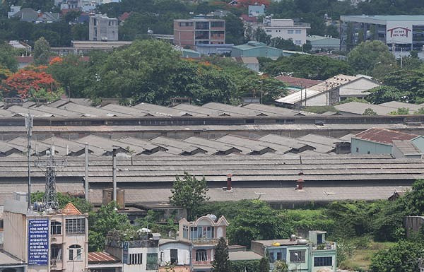 Khu nhà xưởng của Công ty Cổ phần Dệt may Thắng Lợi (mái đen xám). (Ảnh: Internet)