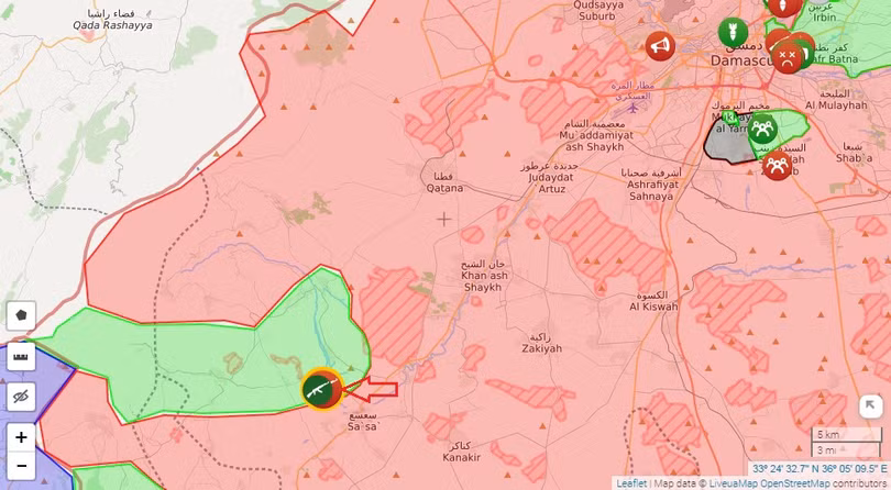 Chiến sự Syria: Quân Assad đập tan tập kích thánh chiến phía tây nam Damascus ảnh 1