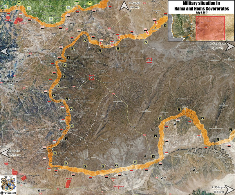 Toàn cảnh chiến trường vùng nông thôn phía đông tỉnh Hama