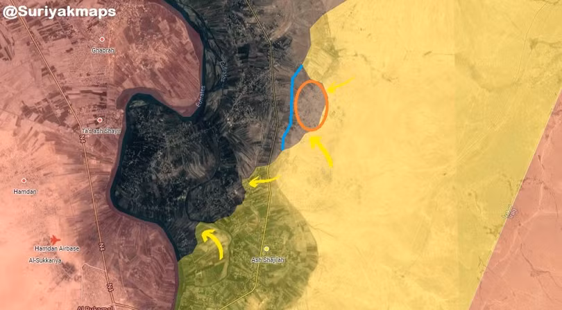 Các mũi tiến công của lực lượng SDF trên chiến trường thung lũng phía đông sông Euphrates