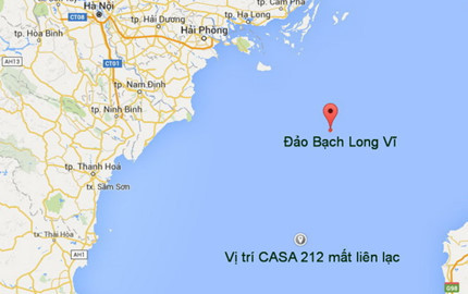 Máy bay CASA 212 mất liên lạc cách phía Nam - Tây Nam đảo Bạch Long Vĩ (Hải Phòng) khoảng 44 hải lý