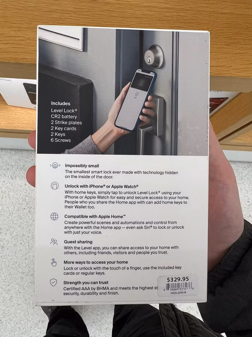 Khoá thông minh Level Lock+, được mở bằng nút Apple Home Key của iPhone. Ảnh 9to5mac.