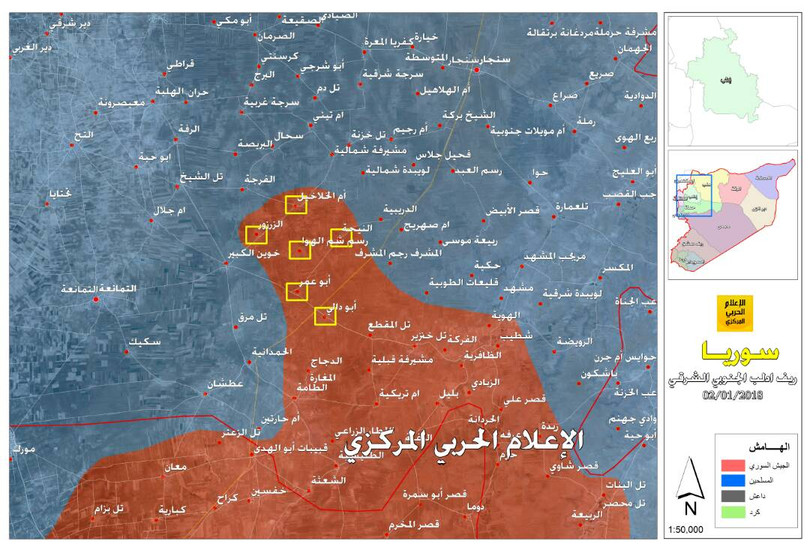 Những khu dân cư quân đội Syria giành được trong cuộc tấn công 24 giờ qua - ảnh truyền thông Hezbollah