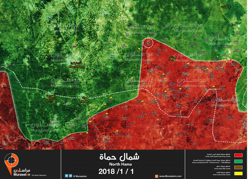 Chiến tuyến vùng nông thôn phía nam tỉnh Idlib - ảnh Muraselon