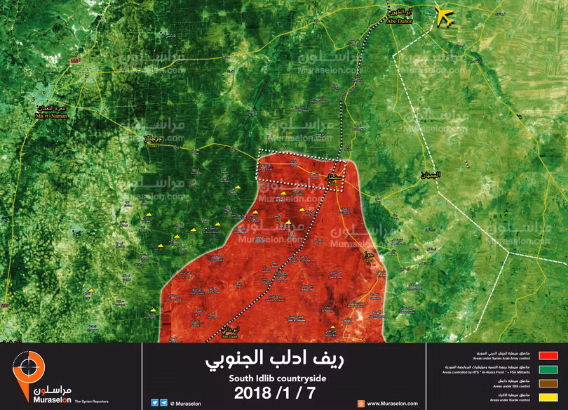 Quân đội Syria tiến chiếm thị trấn Sinjar, cách sân bay Abu al-Duhur 15 km - ảnh Muraselon