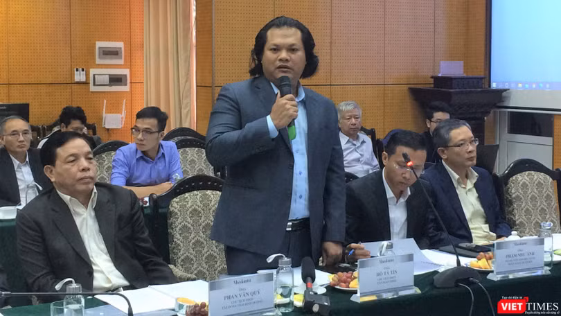 Chủ tịch HBRE Hồ Tá Tín tại toạ đàm "Góp ý cơ chế, chính sách phát triển năng lượng tái tạo" hôm 29/10/2020 (Ảnh: P.D)