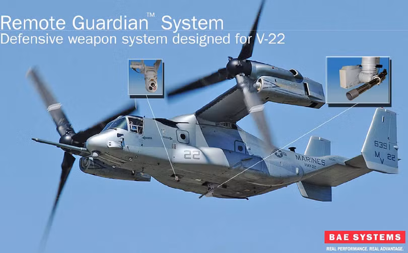 Trực thăng đổ bộ MV-22 Osprey gắn hệ thống vũ khí phòng thủ AWG-35 (V)