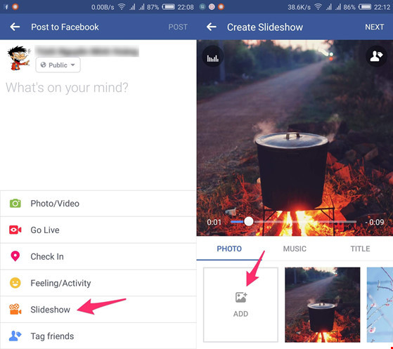 Cách tạo slideshow cực nhanh trên Facebook ảnh 1 Cách tạo slideshow cực nhanh trên Facebook ảnh 1