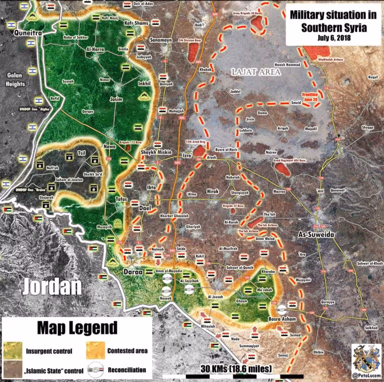  Tình hình chiến sự Daraa ngày 06.07.2018 theo South Front